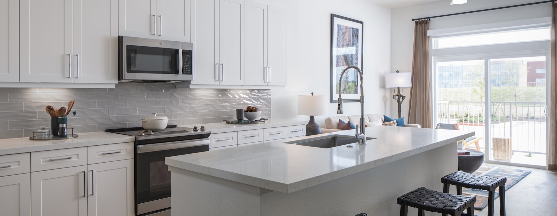 Well-lit kitchen with ample counter space